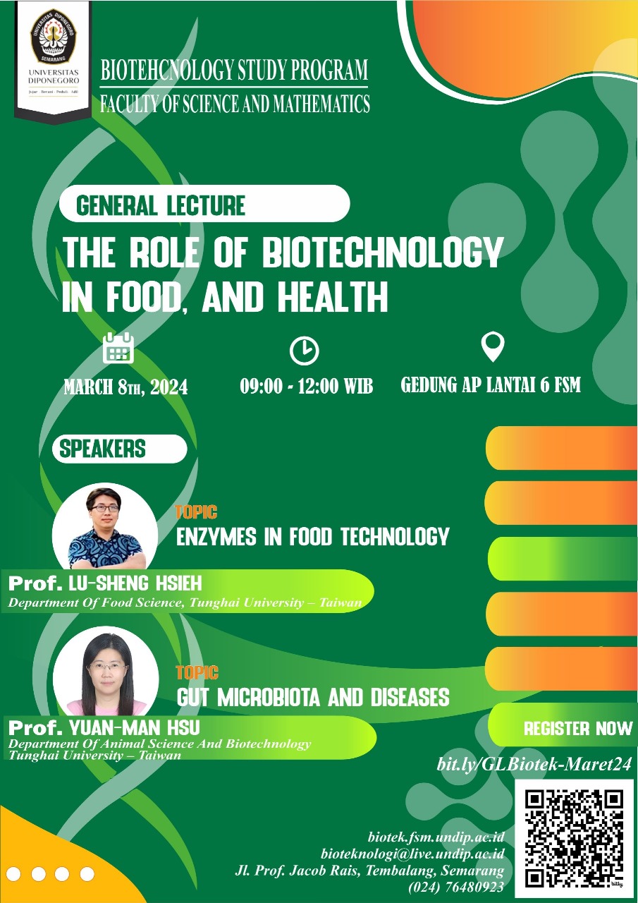 General Lecture: “The Role of Biotechnology in Food and Health”