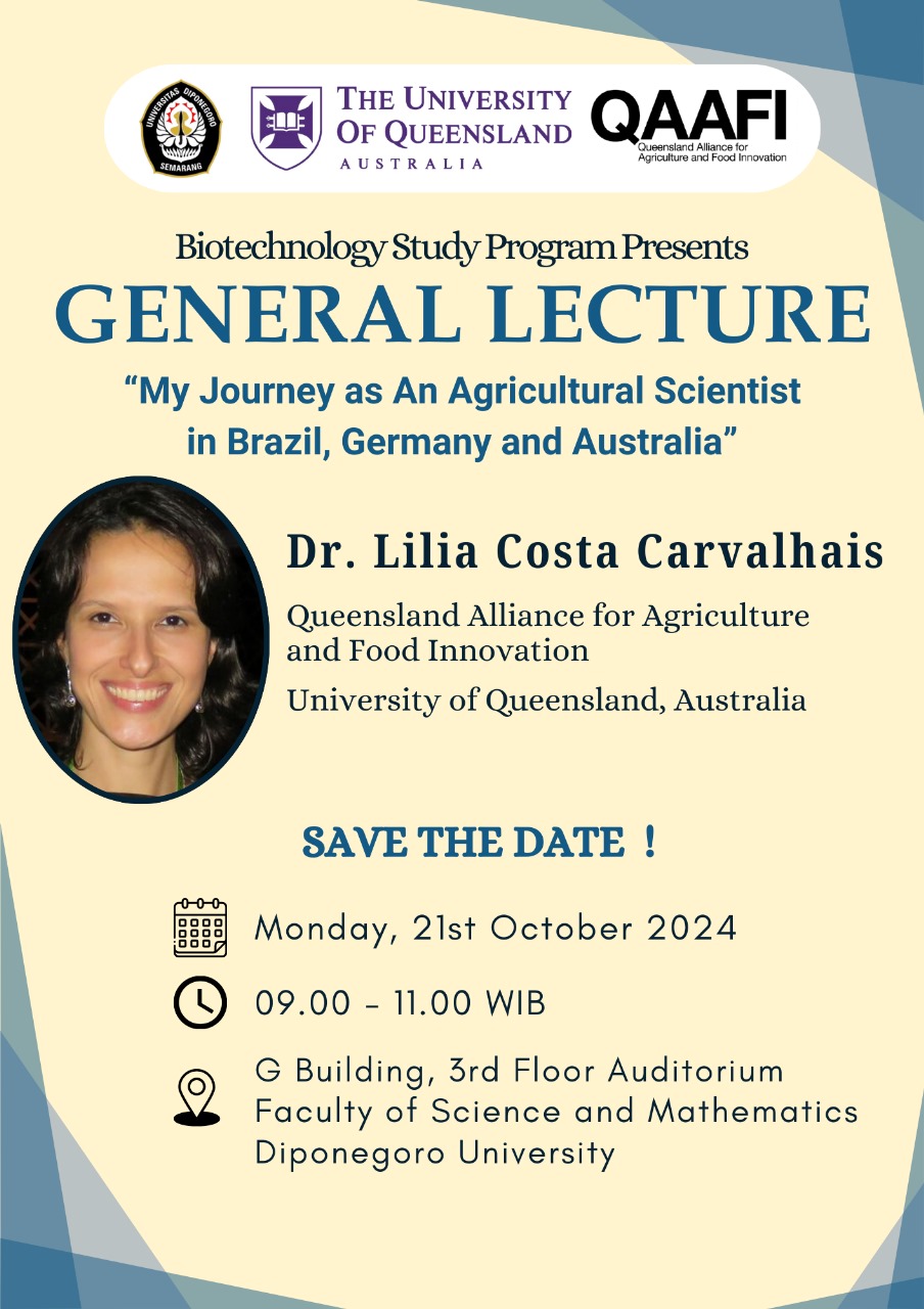 General Lecture: “My Journey as An Agricultural Scientist in Brazil, Germany, and Australia”