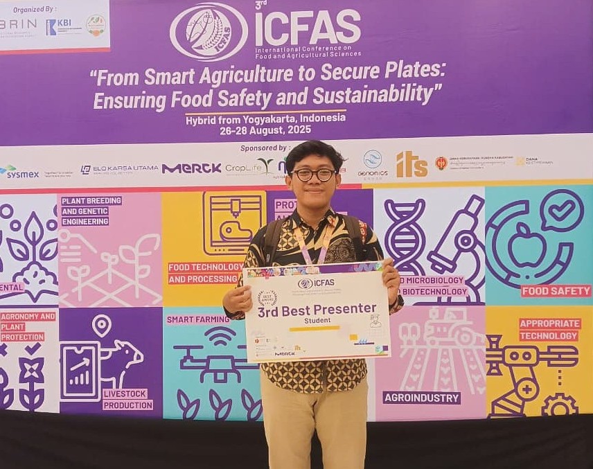 Mahasiswa Bioteknologi Undip Raih 3rd Best Presenter di International Conference on Food and Agricultural Sciences 2025