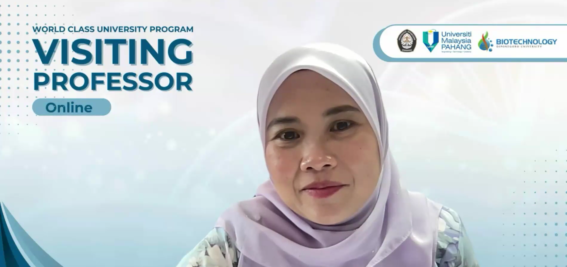 Visiting Professor Online Prodi Bioteknologi UNDIP Hadirkan Pakar dari Universiti Malaysia Pahang